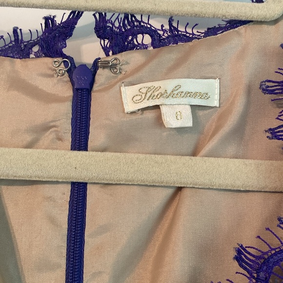 Shoshanna purple lace, sleeveless dress with pockets - Picture 3 of 5
